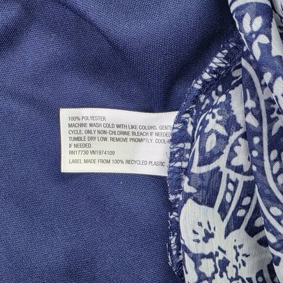 Knox Rose Dress Womens M Blue White Floral 2 Piece High Waist Boho Cottagecore - Picture 9 of 12